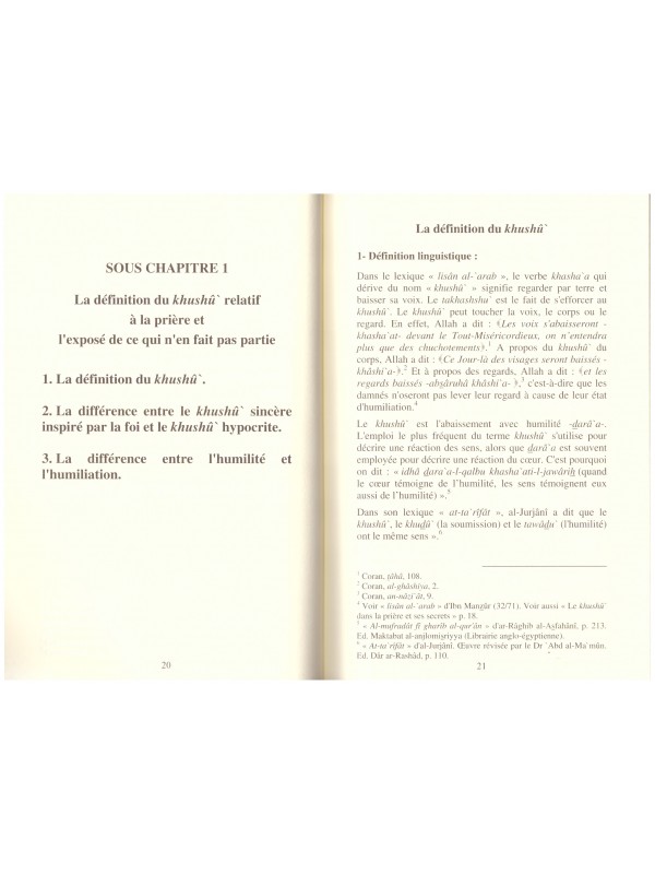 La concentration dans la prière - Baddi Mohammad - Edition Al Madina