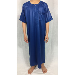 Qamis Enfant / Ado - manches courtes  - Bleu - Atlas