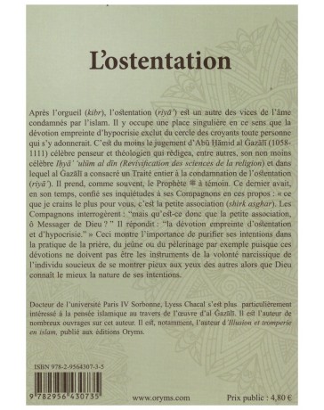 L'ostentation - Lyess Chacal - Edtion Oryms