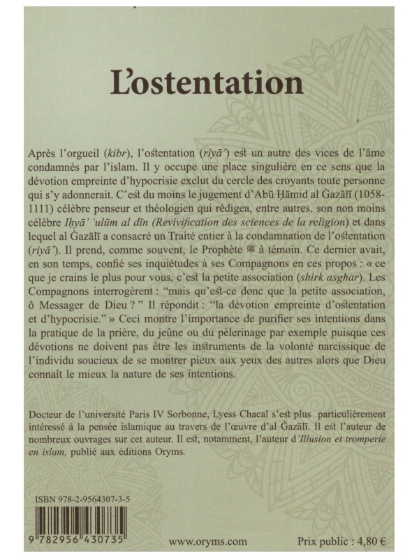 L'ostentation - Lyess Chacal - Edtion Oryms