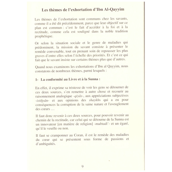 Sagesses et exhortations- l'imam Ibn Al-Qayyim - Edition Al madina