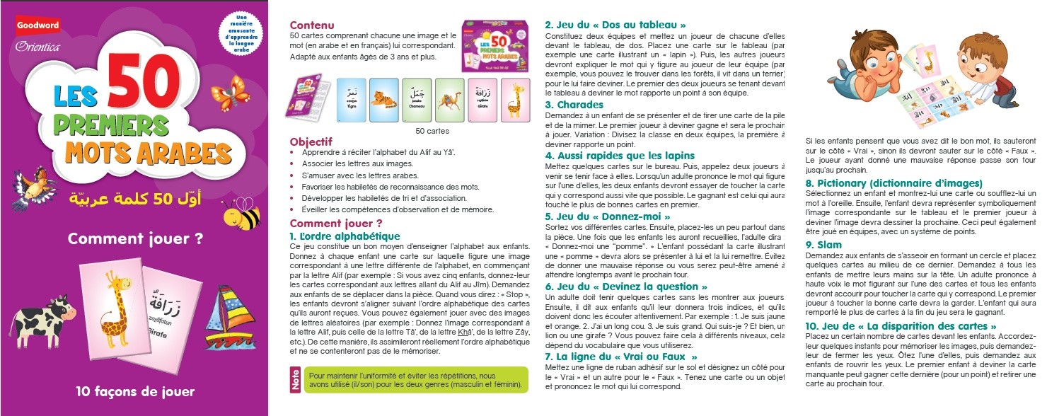 Les 50 premiers mots arabes - Edition Orientica