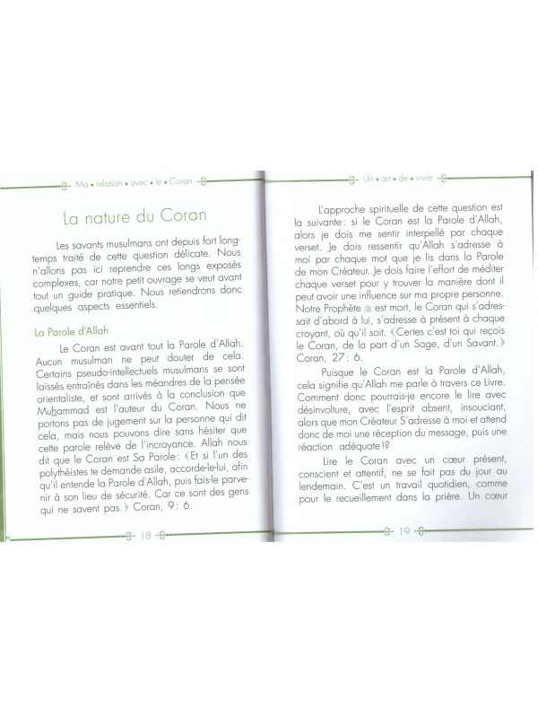 Ma relation avec le Coran, un art de vivre - Yaqoub El Moumi - Edition Al Hadith