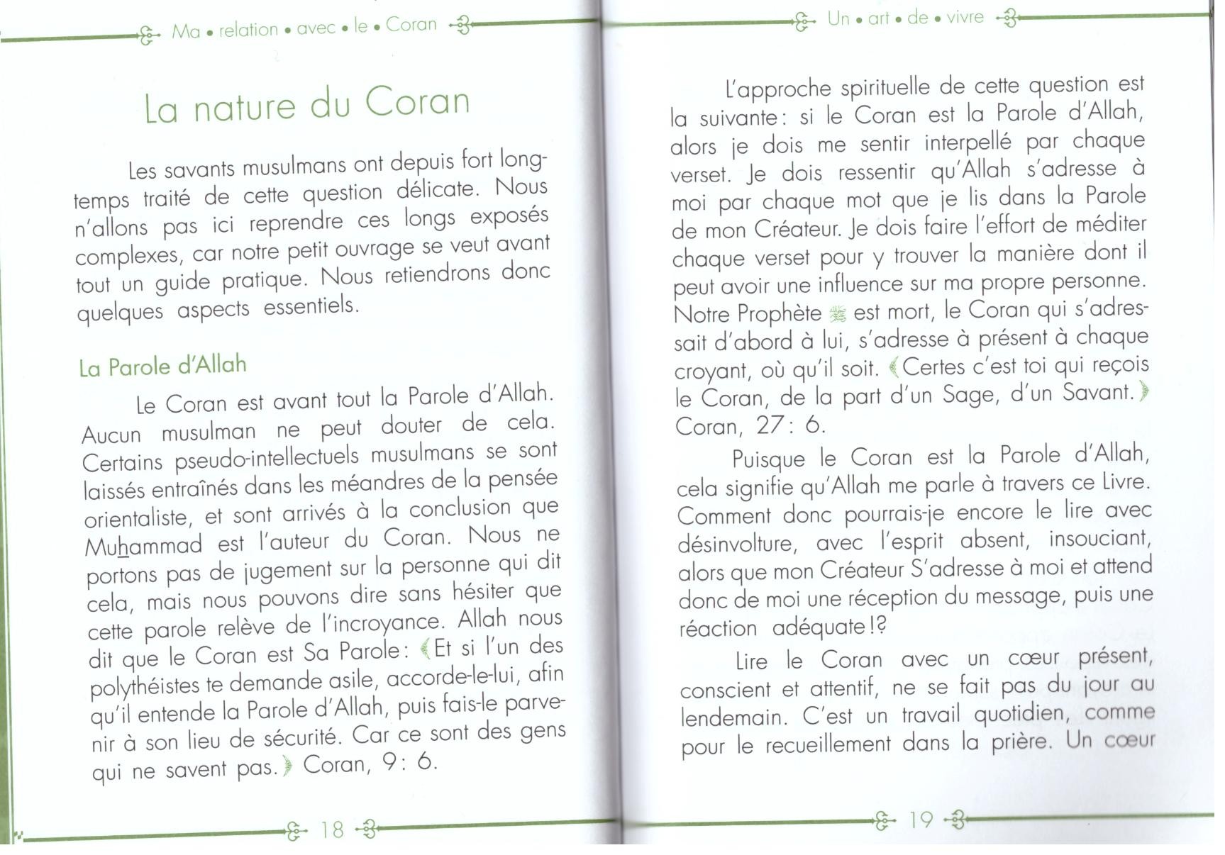 Ma relation avec le Coran, un art de vivre - Yaqoub El Moumi - Edition Al Hadith