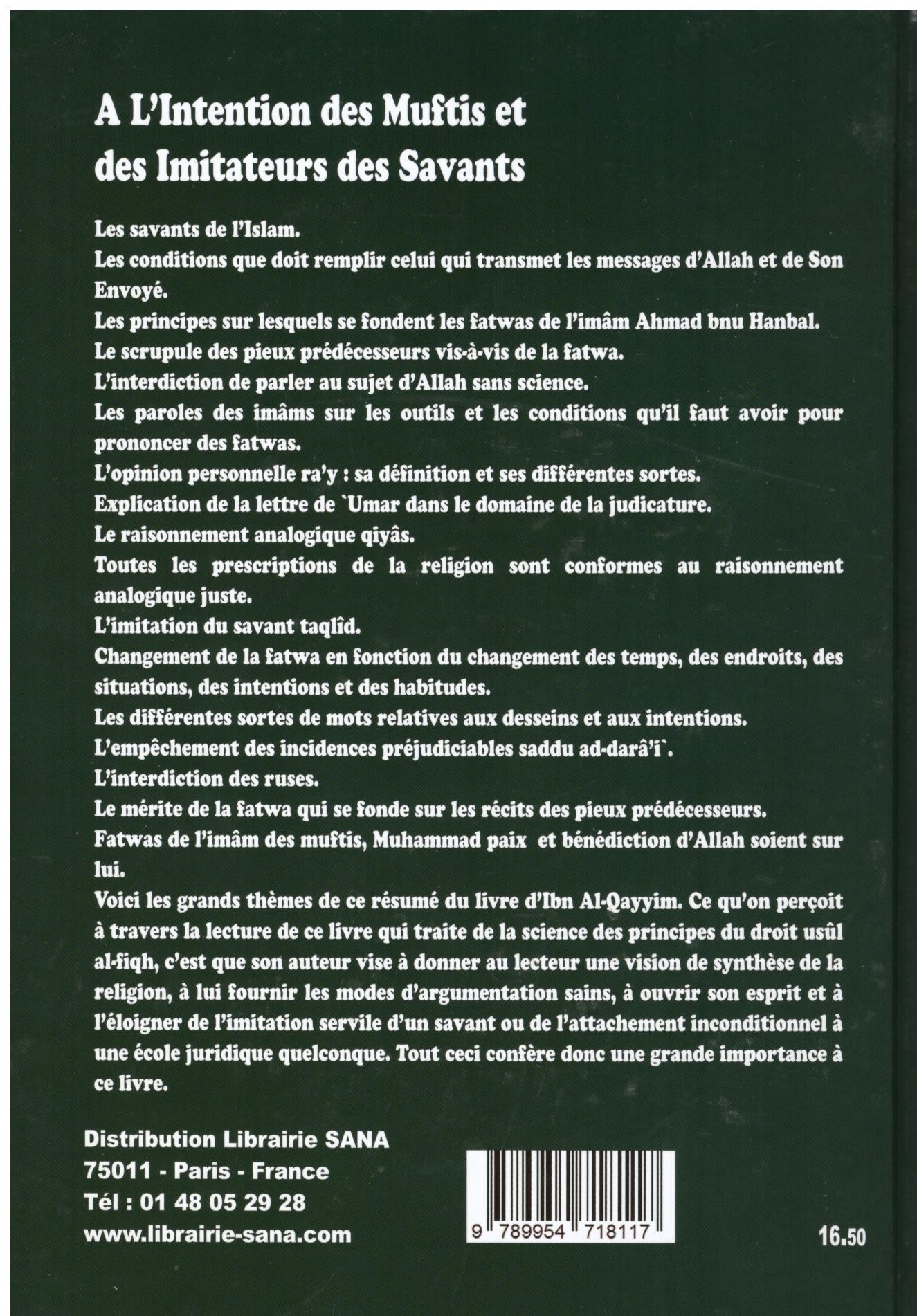 A l'intention des Muftis et des imitateurs des savants - Ibn Al Qayyim - Edition Al Madina