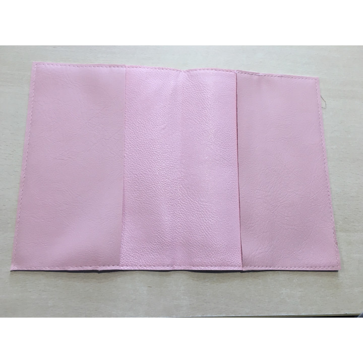 Protège Coran - taille moyenne  20 x 14.5 - simili cuir - rose
