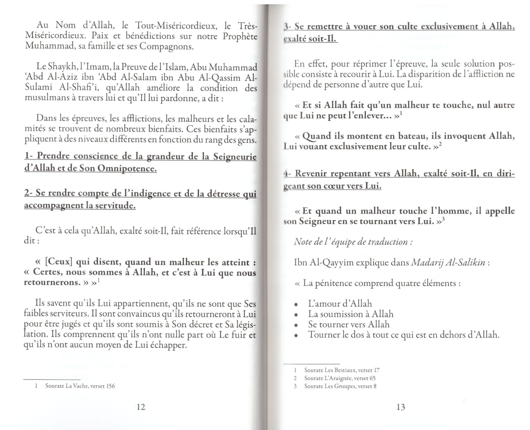 Les bienfaits de l'épreuve - Al 'Izz ibn Abd Al Salam et Ibn Al Qayyim - Edition Muslim Life