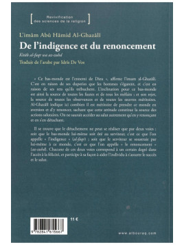 De l'indigence et du renoncement - Al-Ghazâli - Edition Al Bouraq
