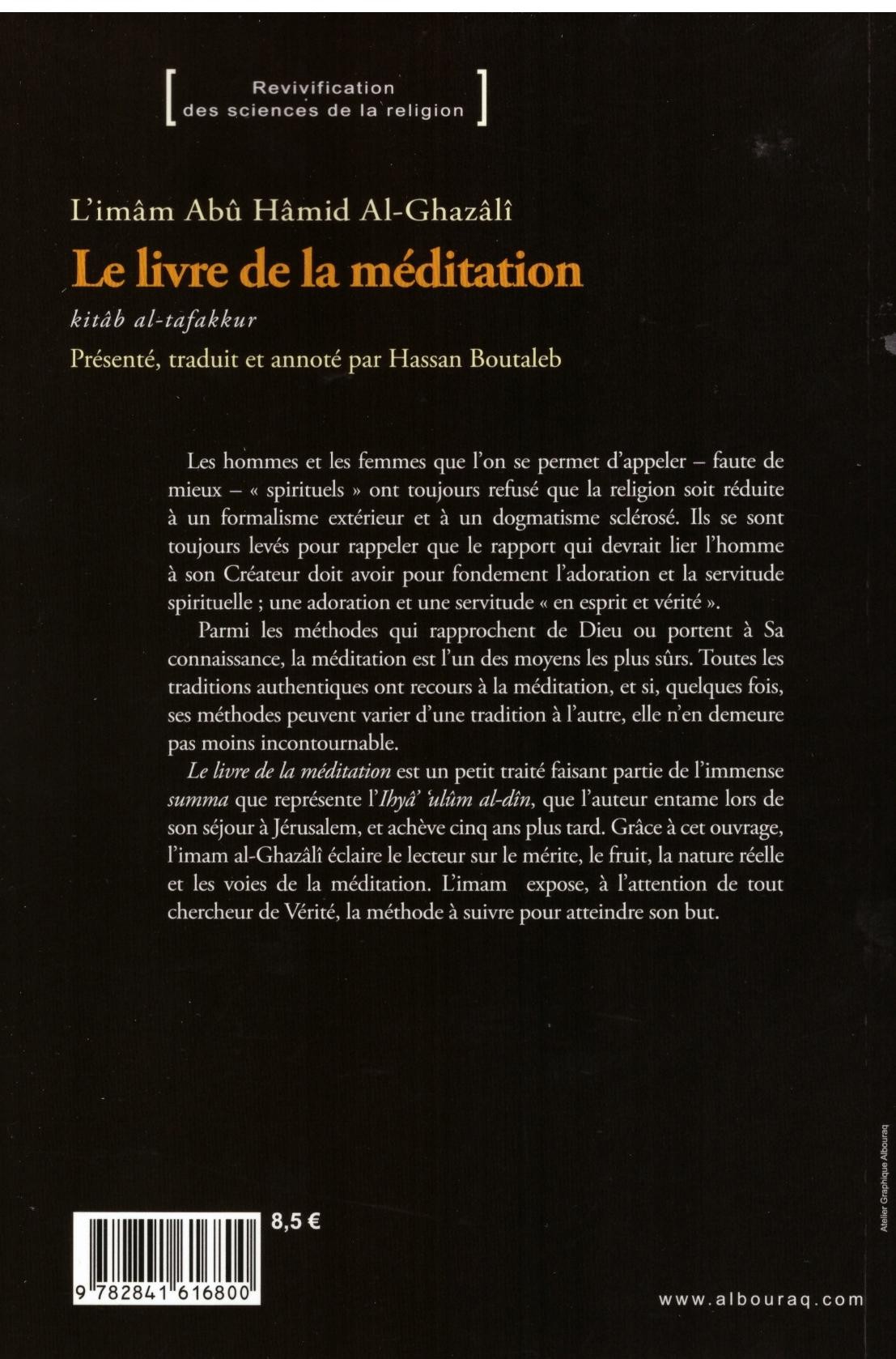 Le livre de la méditation - Al Ghazali - Edition Al Bouraq