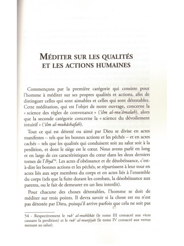 Le livre de la méditation - Al Ghazali - Edition Al Bouraq