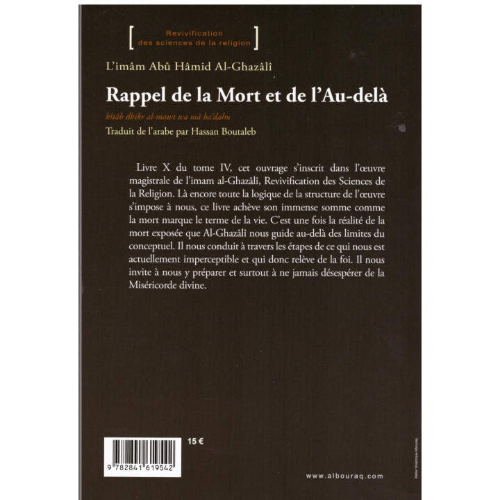 Rappel de la mort et de l'au-delà - Al Ghazali - Edition Al Bouraq
