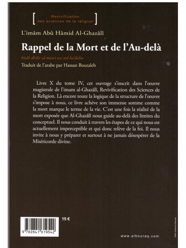 Rappel de la mort et de l'au-delà - Al Ghazali - Edition Al Bouraq