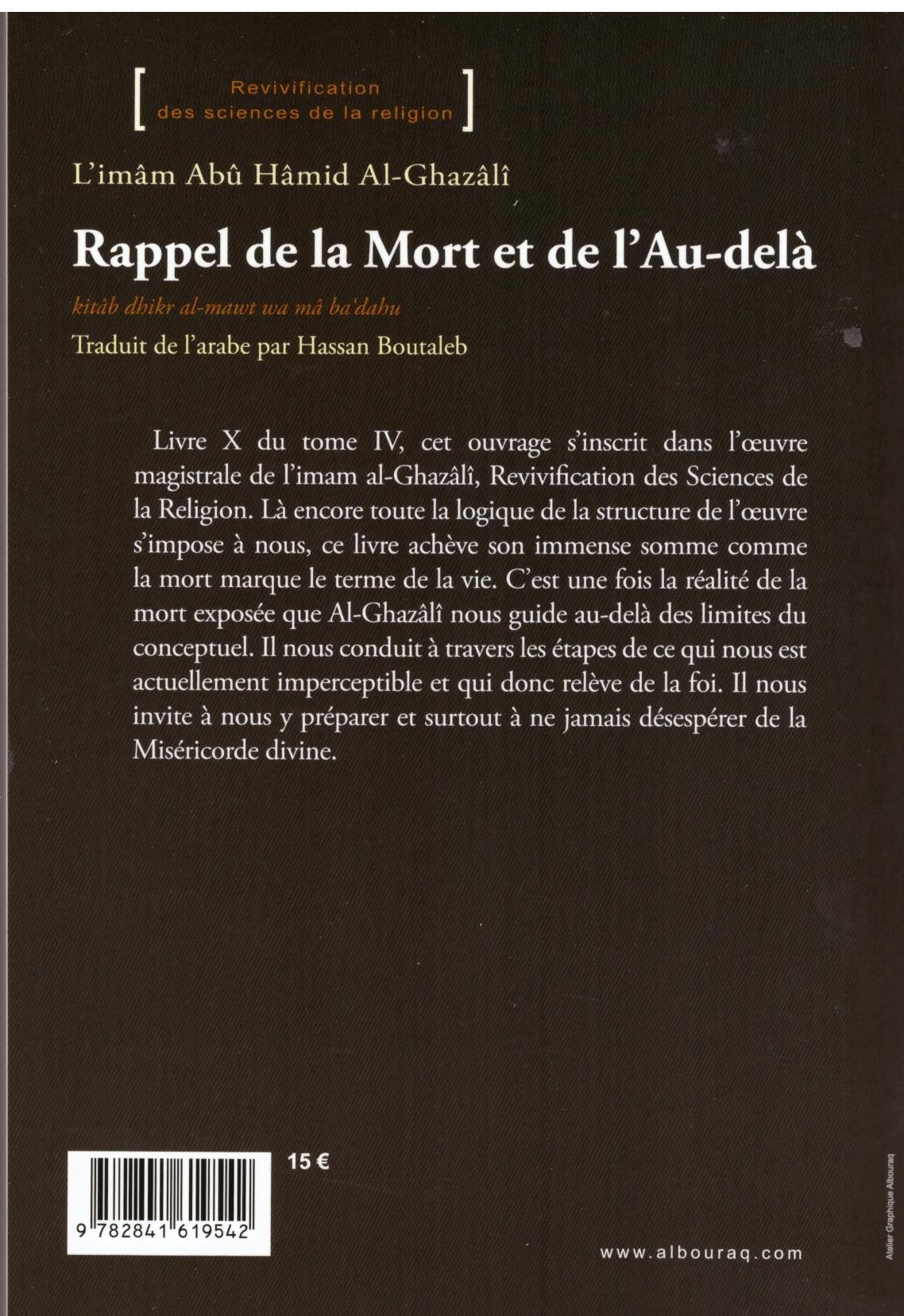 Rappel de la mort et de l'au-delà - Al Ghazali - Edition Al Bouraq