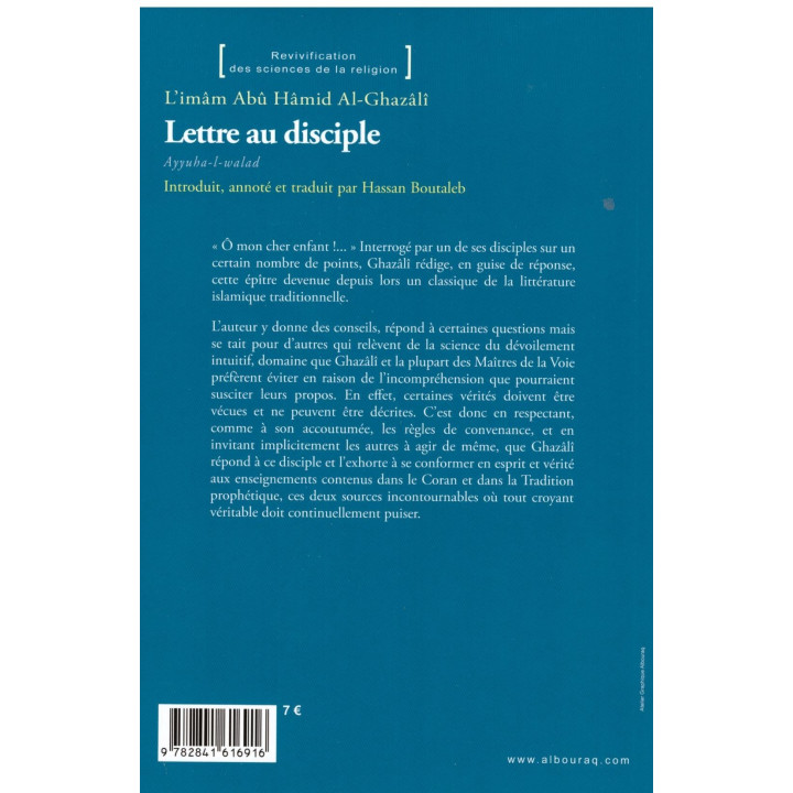 Lettre au disciple - Al Ghazali - Edition Al Bouraq