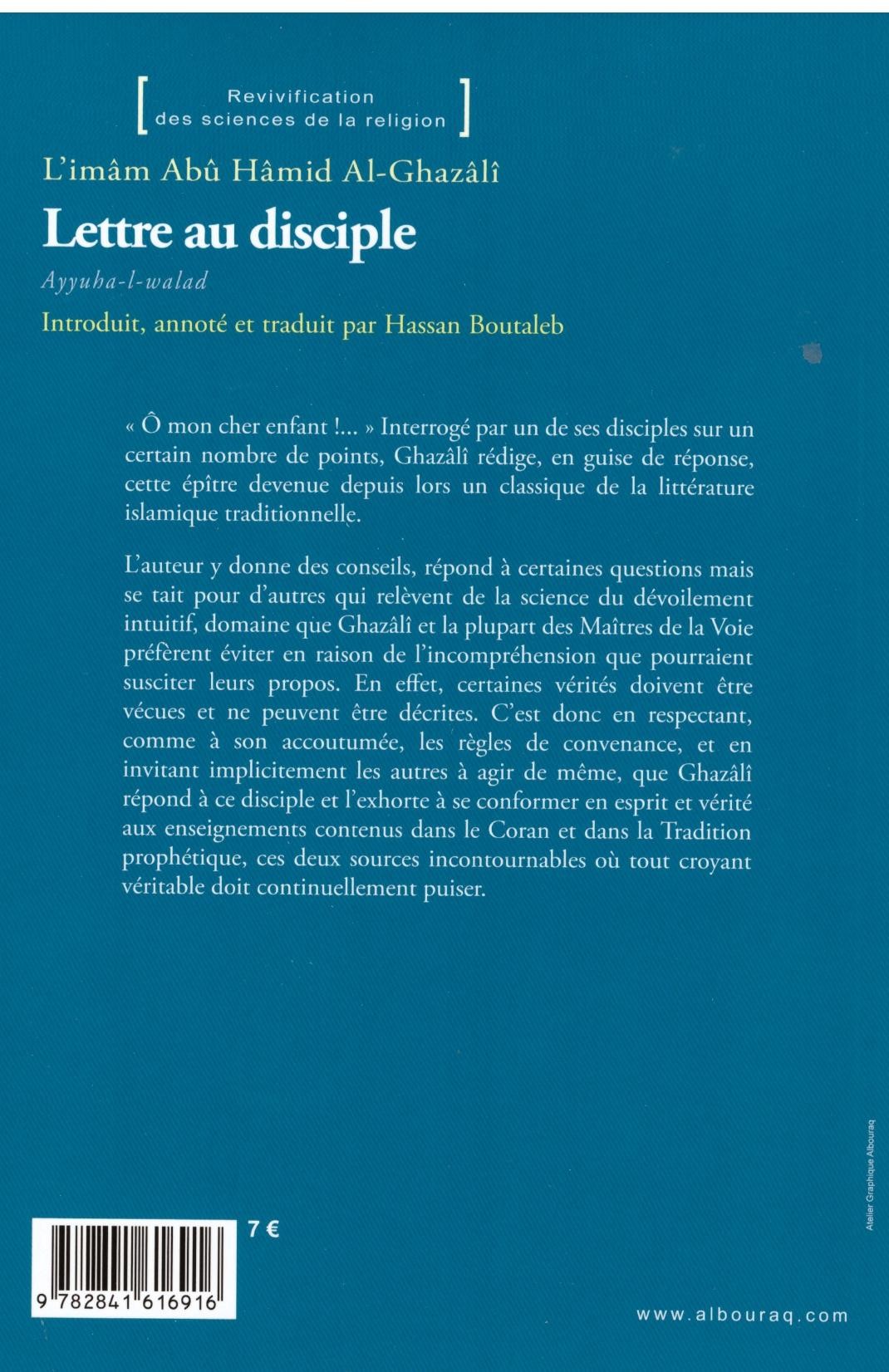 Lettre au disciple - Al Ghazali - Edition Al Bouraq
