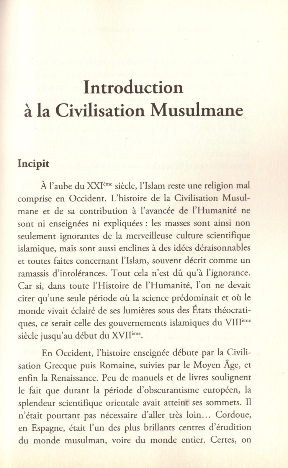 Introduction à la civilisation musulmane - Mustayeen Ahmed Khan - Edition Al Bouraq