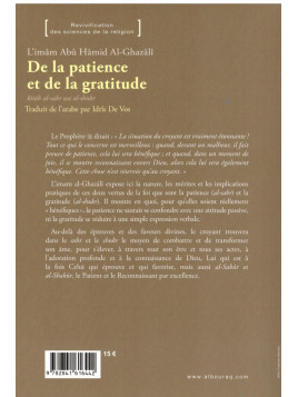 De la patience et de la gratitude - Al Ghazali - Edition Al Bouraq