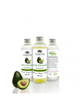 Huile d'avocat 100% pure et naturelle  - 100ml - Tameem