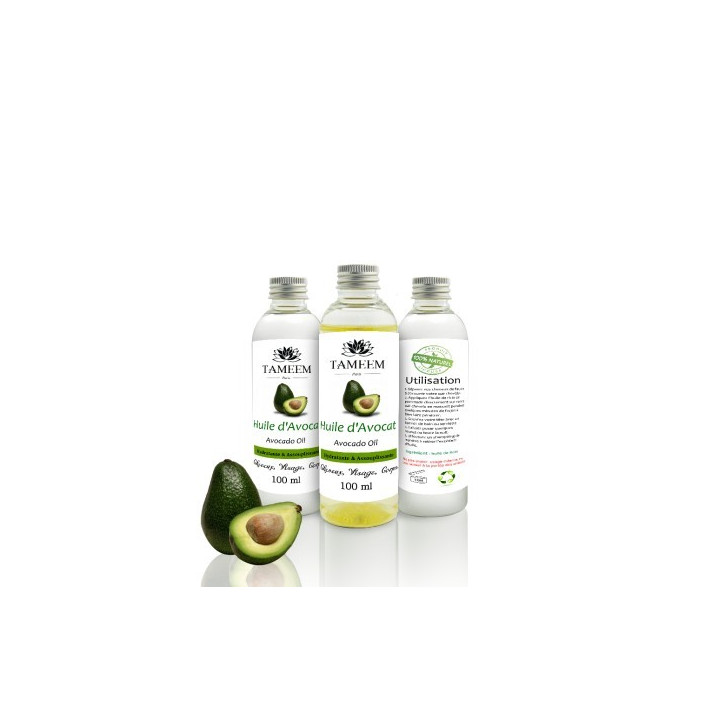Huile d'avocat 100% pure et naturelle  - 100ml - Tameem