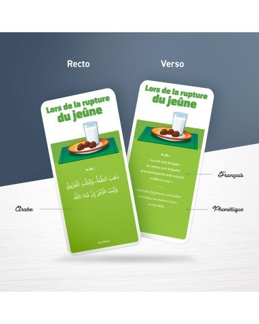 DOU’A POCKET - 50 jolies cartes d’invocations (Arabe, Français & Phonétique) - Educatfal