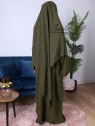 Cape, Khimar 2 en 1 - modèle pointu - Tissu Microfibre - vert